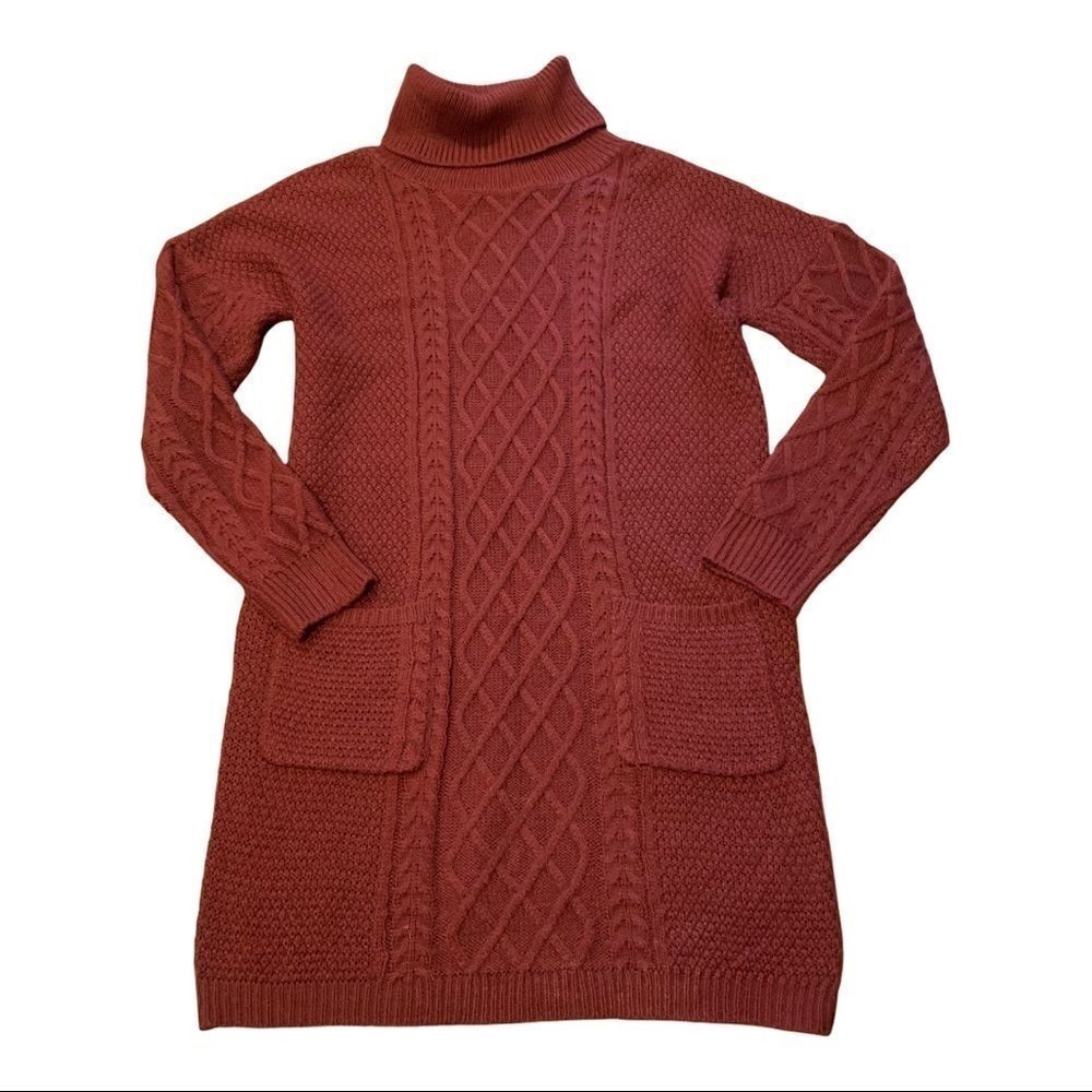 Loveriche Sweater Dress Turtleneck Cable knit M